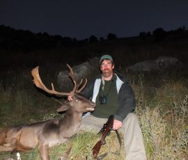 Bruce with his free range fallow buck